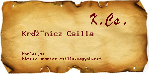 Kránicz Csilla névjegykártya