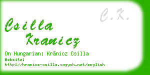 csilla kranicz business card